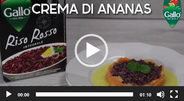 CREMA DI ANANAS CON RISO ROSSO E PAPAYA 