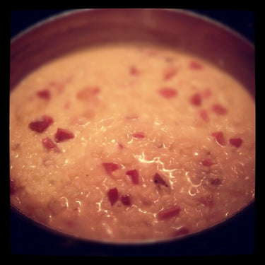 foto ricetta Riso al gorgonzola e speck 