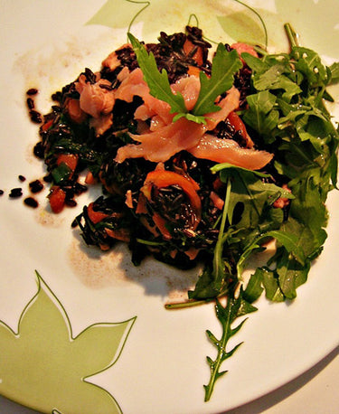 foto ricetta Riso nero salmone e rucola, tutta l'eleganza del gusto 