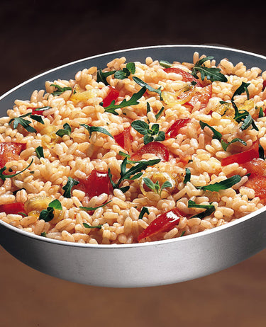 arroz venere rucula y tomate 