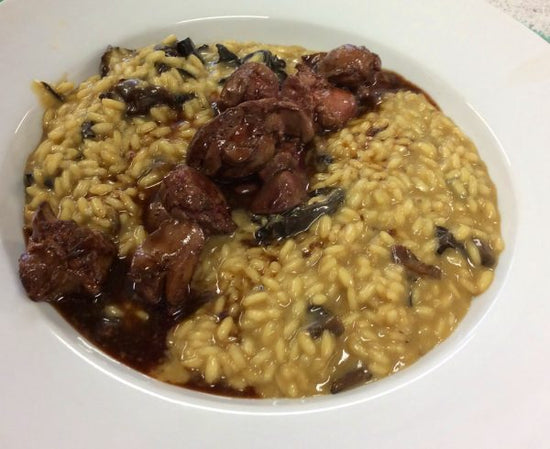 CHICKEN LIVER AND WILD MUSHROOM RISOTTO 