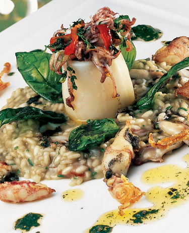foto ricetta Risotto mediterraneo ai calamaretti spillo confit 