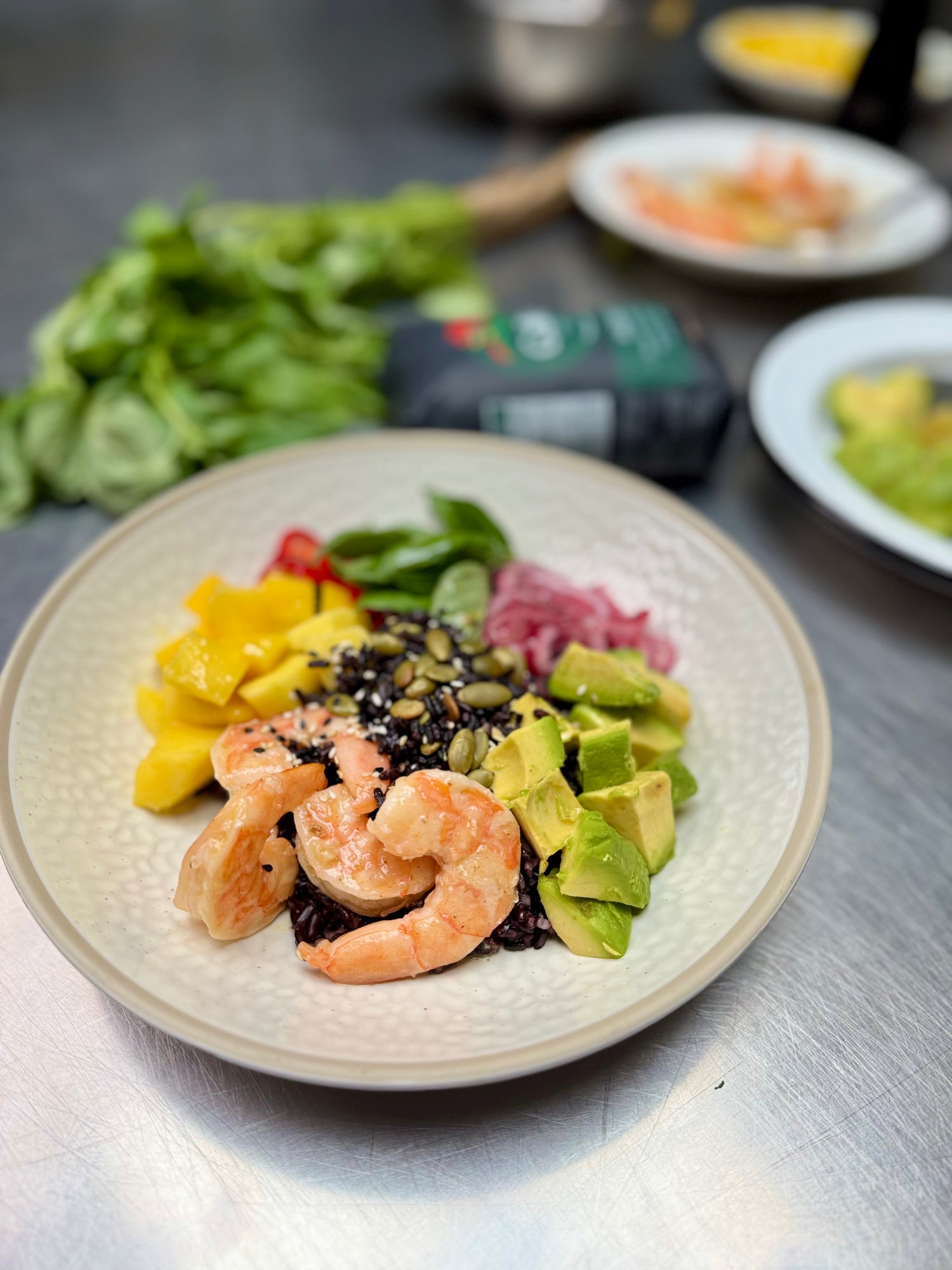 CRISPY NERO BLACK RICE SALAD WITH PRAWNS 