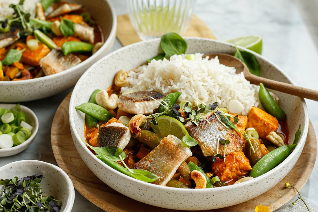 Fischcurry mit Zitronengras und Basmatireis 