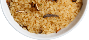 Risotto ai funghi con caffè, lenticchie e noci 